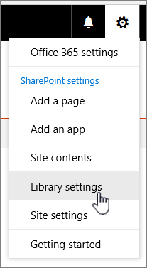 Settings menu with Library Settings selected